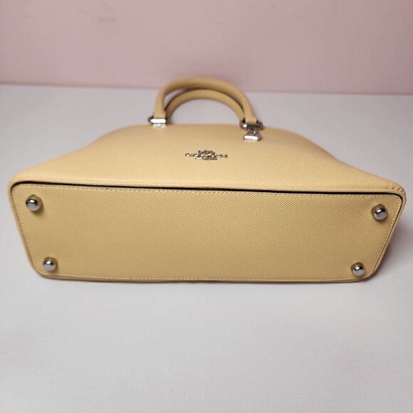 NWT COACH 2553 Katy Satchel Bag Crossgrain Leather Crossbody Silver/Vanilla - Picture 5 of 8